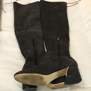 Over the knee suede boots